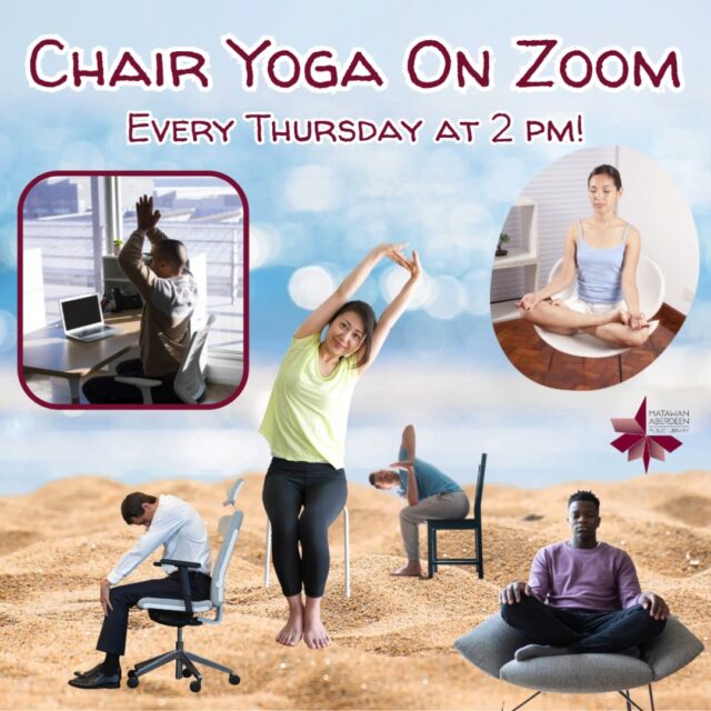 Chair Yoga on Zoom - Every Thursday @ 2:00PM 🪑🧘🧘‍♂️🧘‍♀️🖥️
For patrons who have difficulty with traditional on-the-floor yoga, try this relaxing alternative with Allison Sorokin!! Allison, E-RYT 500, is the founder of Align Yoga and Strength, a local studio here in Matawan. She specializes in guiding students through smart functional movements connected with breath. She believes that everyone can do yoga no matter the age and ability. Her mission is to help people learn about their body and mind, improve posture, and relieve stress.
No registration required.
Join Zoom Meeting
https://us02web.zoom.us/j/83517216513?pwd=w8gaprbuto8Sc4hd0yYdYUPTDg06ZB.1 
Meeting ID: 835 1721 6513
Passcode: 905107
QUESTIONS? Call: 732-583-9100 or email: mapladults@mapl.org
#mapl165 #aberdeennj #matawannj #maplprograms #mapladultprograms #chairyoga #chairyogafitness #zoomchairyoga #allisonsorokinyoga #allisonsorokinyogaandfitness #alignyogaandstrength