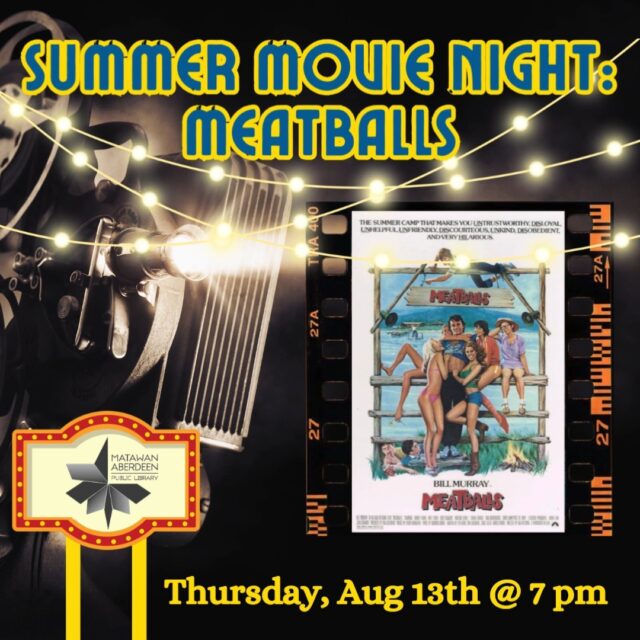 SUMMER NIGHTS MOVIE: MEATBALLS (1979) 🎥Thursday, August 13th @ 7:00PM
Meatballs (1979) is a classic comedy about the misadventures of staff and campers at a budget Canadian summer camp, Camp North Star. The story follows the charismatic, slacker head counselor, Tripper (Bill Murray in his first leading film role), as he mentors a shy young camper named Rudy and pulls pranks on the camp director
Rated: PG
Runtime: 1 hour 34 min.
Trivia:
🎥First major studio picture directed by Ivan Reitman.
🎥First starring role of actor-comedian Bill Murray.
QUESTIONS? Call: (732) 583-9100 or email: mapladults@mapl.org
#mapl165 #aberdeennj #matawannj #maplprograms #maplmovies #summermovienights #meatballsmovie