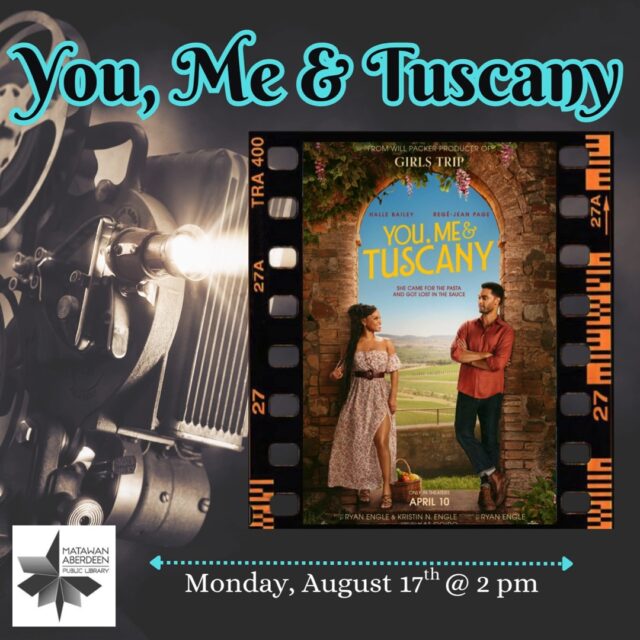 Movie: You, Me & Tuscany 🍿🎥🎞️Monday, August 17th @ 2:00PM
When Anna loses her house-sitting job, and thus her housing, an encounter with Matteo will inspire her to jet off for Italy. But Anna's plan to crash at Matteo's villa, without permission, for one night, falls apart when Matteo's mother shows up at the house unexpectedly. In a panic, Anna allows her to believe that she is Matteo's fiancée. That little lie becomes a big problem when Matteo's cousin shows up, and Anna discovers that the heat between them may ignite a fire that will transform her life.
Starring: Halle Bailey, Regé-Jean Page 
Release Date: 2026 
Rating: PG-13
Duration: 1 hr. 45 min.
QUESTIONS? Call: (732) 583-9100 or email: mapladults@mapl.org
#mapl165 #aberdeennj #matawannj #maplprograms #maplmovies #MovieMonday #moviemondays #moviemonday #YouMeTuscany