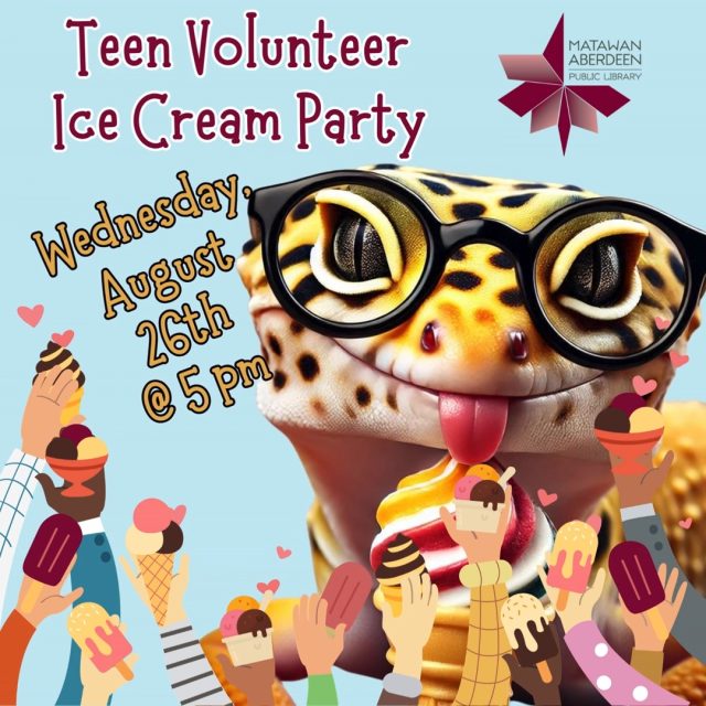 Teen Volunteer Ice Cream Party 🍦🍧🍨🥳Wednesday, August 26th @ 5:00PM
We want to thank our Teen Volunteers for all their help this summer. If you were a Summer Reading Volunteer, you are invited to come to the library for some ice cream, games, and giveaways. We will also have your volunteer certificates ready at this time. NOTE- This event will take place outside near the benches behind the library. No registration required.
For questions, contact: Erica Deb (732) 583-9100 maplkids@mapl.org
#mapl165 #aberdeennj #matawannj #maplprograms #maplyouthprograms #MAPLteenprograms #teenvolunteering #libraryteens #libraryteensrock #libraryteenevents #libraryteenprogram #libraryteenprograms