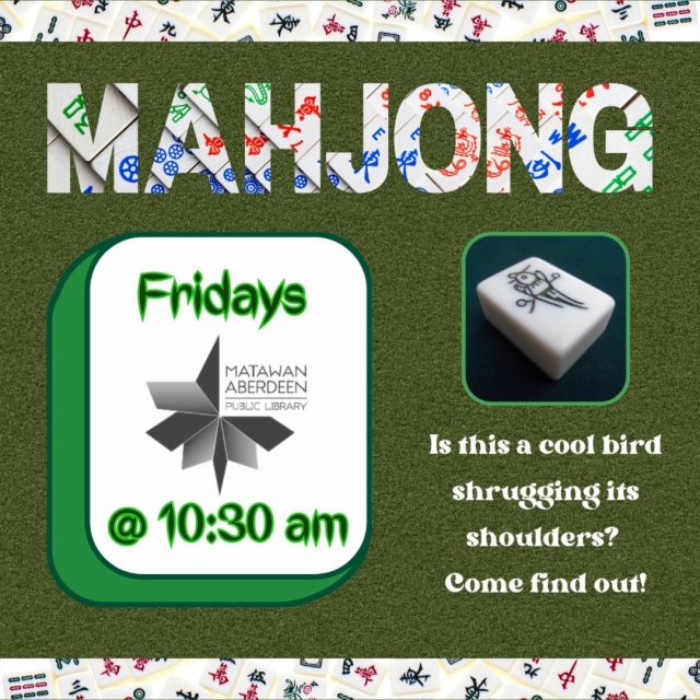 Mahjong Club (in person) - FRIDAYS @ 10:30AM 🀄️🎲 This is for anyone who loves the game, wants to meet new people, and have some fun. We provide the Mahjong sets, but players need to supply their own card. Beginners are welcome to watch until they learn the rules. No registration required. 
QUESTIONS? Call: 732-583-9100 or email: mapladults@mapl.org
#mapl165 #aberdeennj #matawannj #maplprograms #mahjong #mahjongs #mahjonggame #librarymahjong