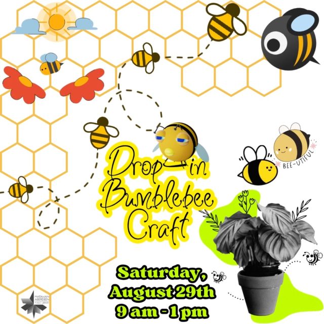 Drop-in Bumblebee Craft 🐝Saturday, August 29th, 9am - 1pm
Buzz on down to the library for a fun, hands-on bumblebee craft! Bumblebees are large, fluffy, and very important insects known as nature's super-pollinators.They help flowers, fruits, and vegetables grow! They live together in cozy families called colonies and travel from flower to flower drinking sweet nectar. Join us in the children's department to create your own buzzing bee buddy to take home.
Open to children of all ages. No registration required. 
QUESTIONS? Call: 732-583-9100 or email: maplkids@mapl.org
#mapl165 #aberdeennj #matawannj #maplprograms #maplyouthprograms #dropincraft #dropincrafts #dropincrafting #bumblebeecraft #bumblebeecrafts