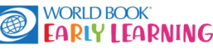World Book Early Learning logo with a globe icon on the left and colorful text on the right.